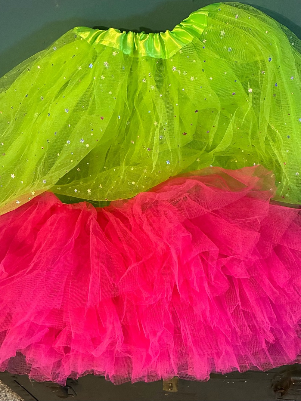 Neon Green and Hot Pink Tutu Skirts